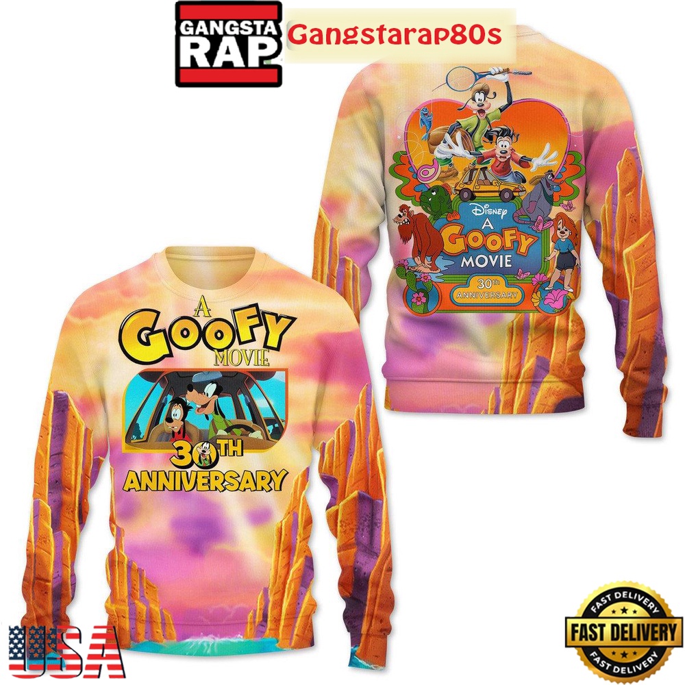 A Goofy Movie 30th Anniversary All Over Print T-Shirt Hoodie A Goofy Movie 30th Anniversary All Over Print T-Shirt Hoodie