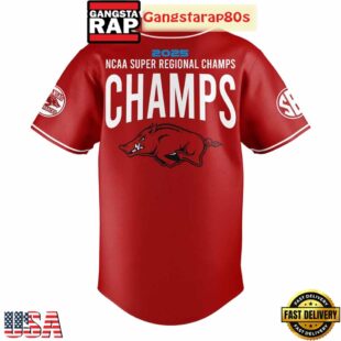 Arkansas Razorbacks Baseball NCAA Super Regional Champions Special Baseball Jersey Shirt