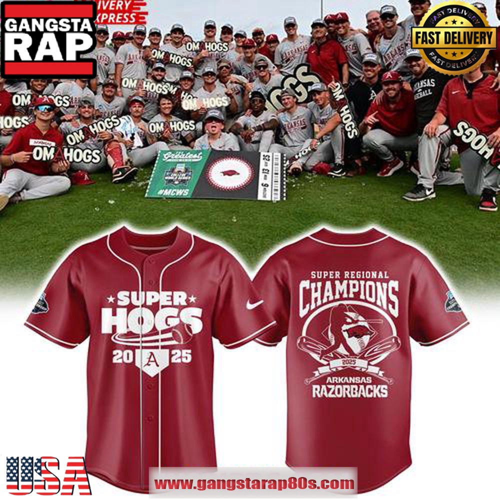 Arkansas Razorbacks Super Regional Champions 2025 Baseball Jersey Shirt Arkansas Razorbacks Super Regional Champions 2025 Baseball Jersey Shirt