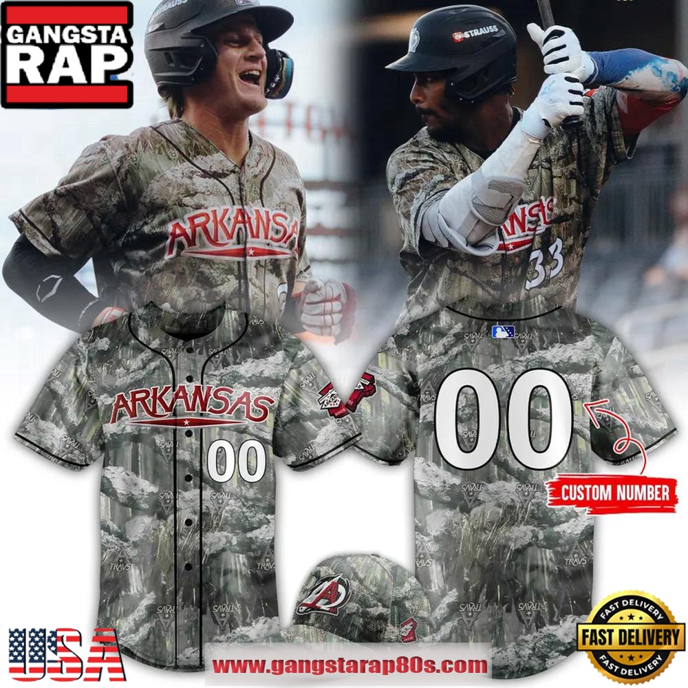 Arkansas Travelers Alternate Camo Custom Baseball Jersey Shirt Arkansas Travelers Alternate Camo Custom Baseball Jersey Shirt