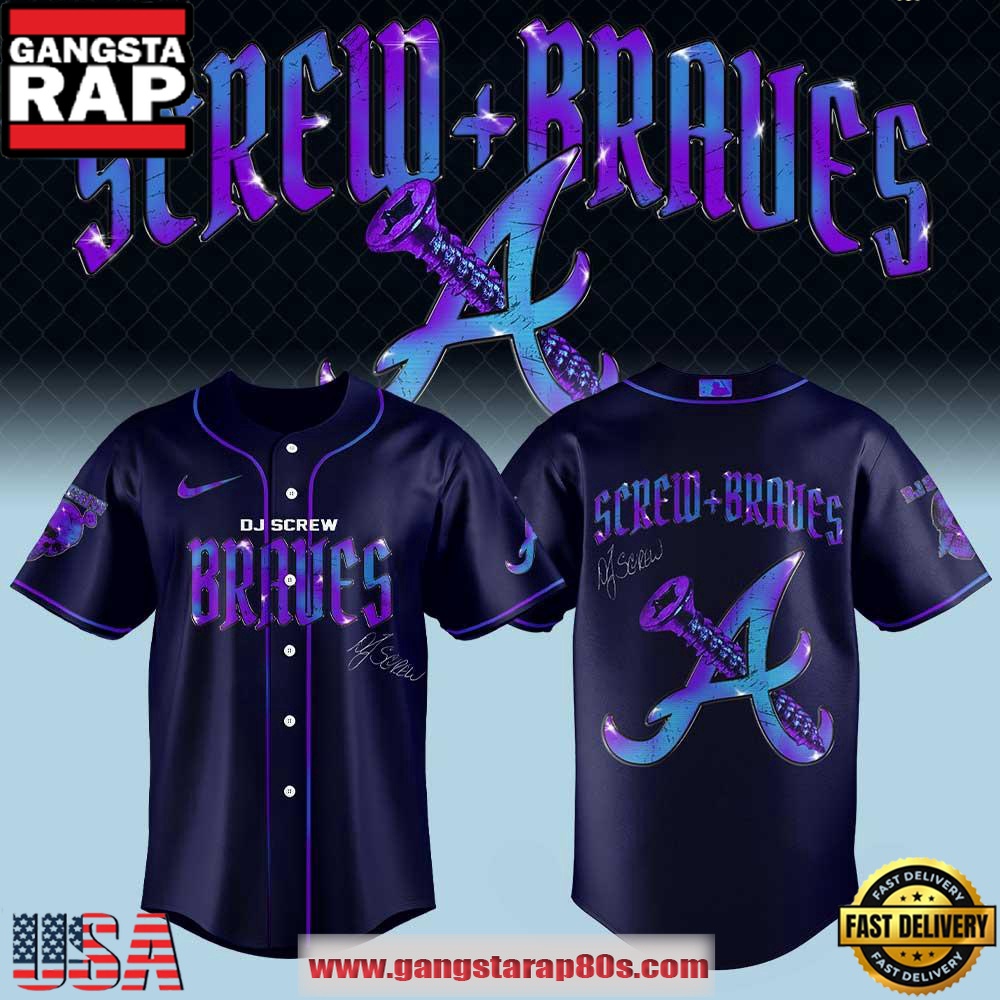 Atlanta Braves Honor All-Time DJ Screw Signature Limited Edition Baseball Jersey Shirt Atlanta Braves Honor All-Time DJ Screw Signature Limited Edition Baseball Jersey Shirt