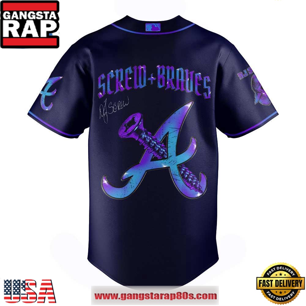 Atlanta Braves Honor All-Time DJ Screw Signature Limited Edition Baseball Jersey Shirt Atlanta Braves Honor All-Time DJ Screw Signature Limited Edition Baseball Jersey Shirt