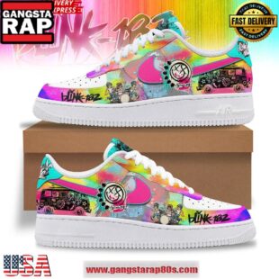 Blink-182 Neon Pop Punk Limited Edition Air Force 1 Sneakers Shoes