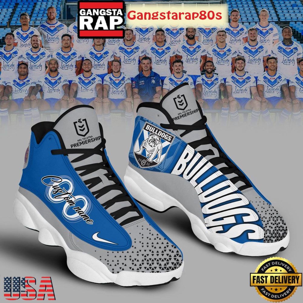 Canterbury Bulldogs Mighty Bulldogs Custom Name Air Jordan 13 Shoes Running Sneakers Canterbury Bulldogs Mighty Bulldogs Custom Name Air Jordan 13 Shoes Running Sneakers