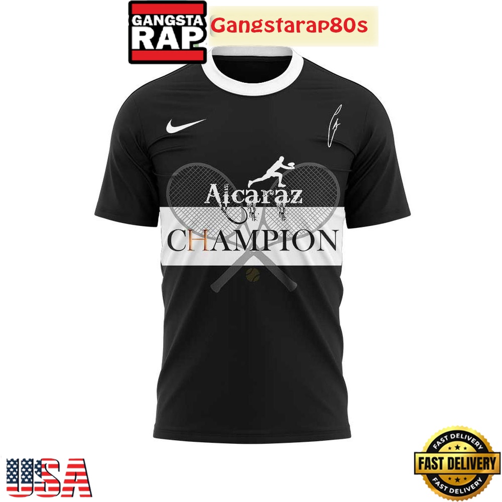 Carlos Alcaraz 2025 Roland Garros Champions All Over Print T-Shirt Hoodie Carlos Alcaraz 2025 Roland Garros Champions All Over Print T-Shirt Hoodie