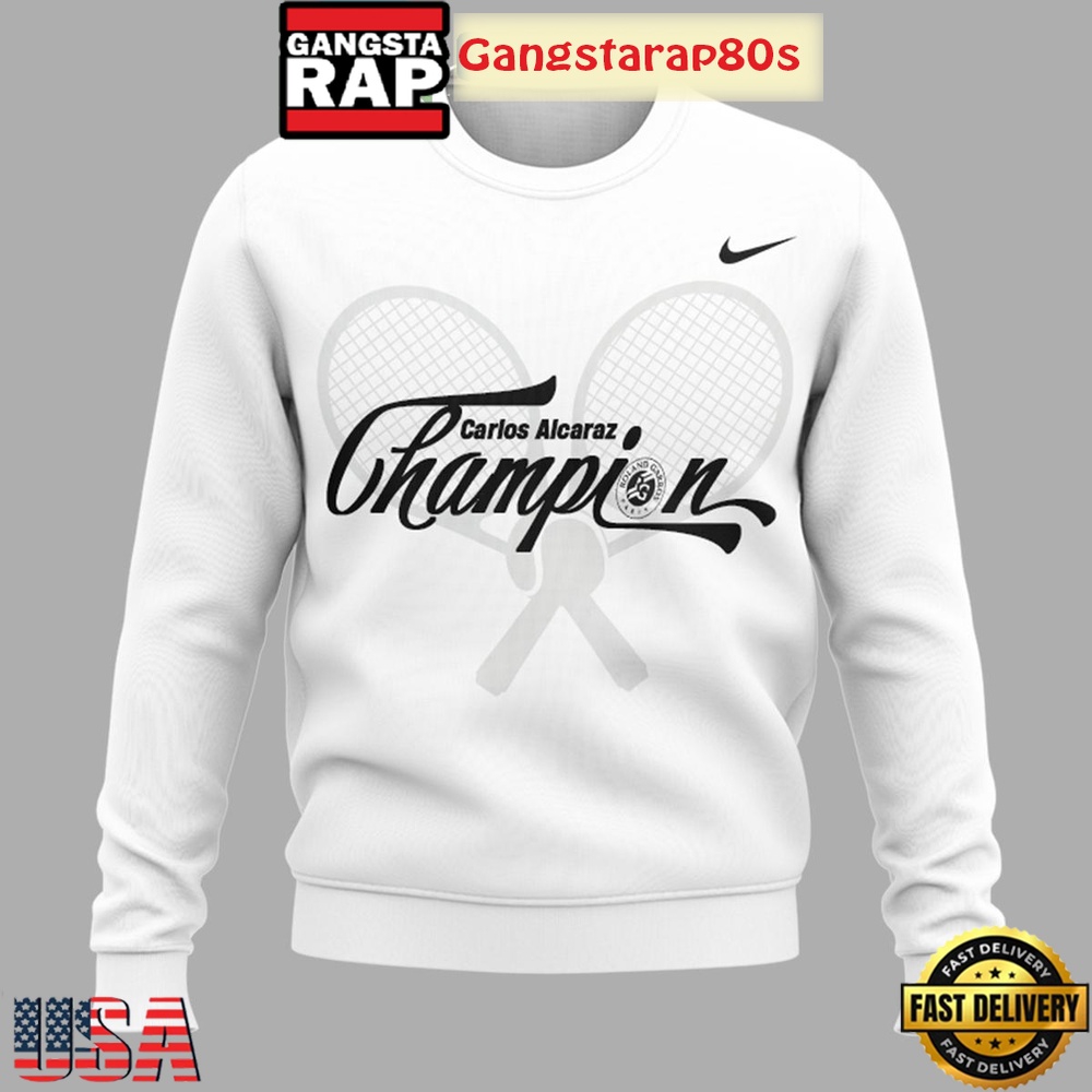 Carlos Alcaraz Roland Garros 2025 Champions Back To Back All Over Print T-Shirt Hoodie Carlos Alcaraz Roland Garros 2025 Champions Back To Back All Over Print T-Shirt Hoodie