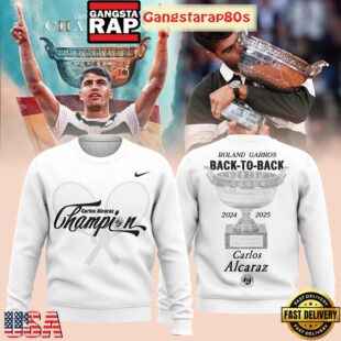 Carlos Alcaraz Roland Garros 2025 Champions Back To Back All Over Print T-Shirt Hoodie
