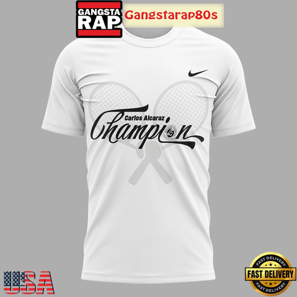 Carlos Alcaraz Roland Garros 2025 Champions Back To Back All Over Print T-Shirt Hoodie Carlos Alcaraz Roland Garros 2025 Champions Back To Back All Over Print T-Shirt Hoodie