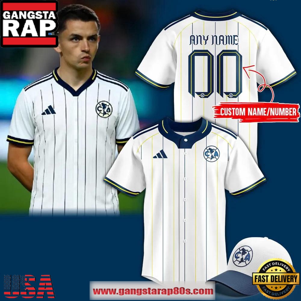 Club America Custom Limited Edition Baseball Jersey Shirt Club America Custom Limited Edition Baseball Jersey Shirt
