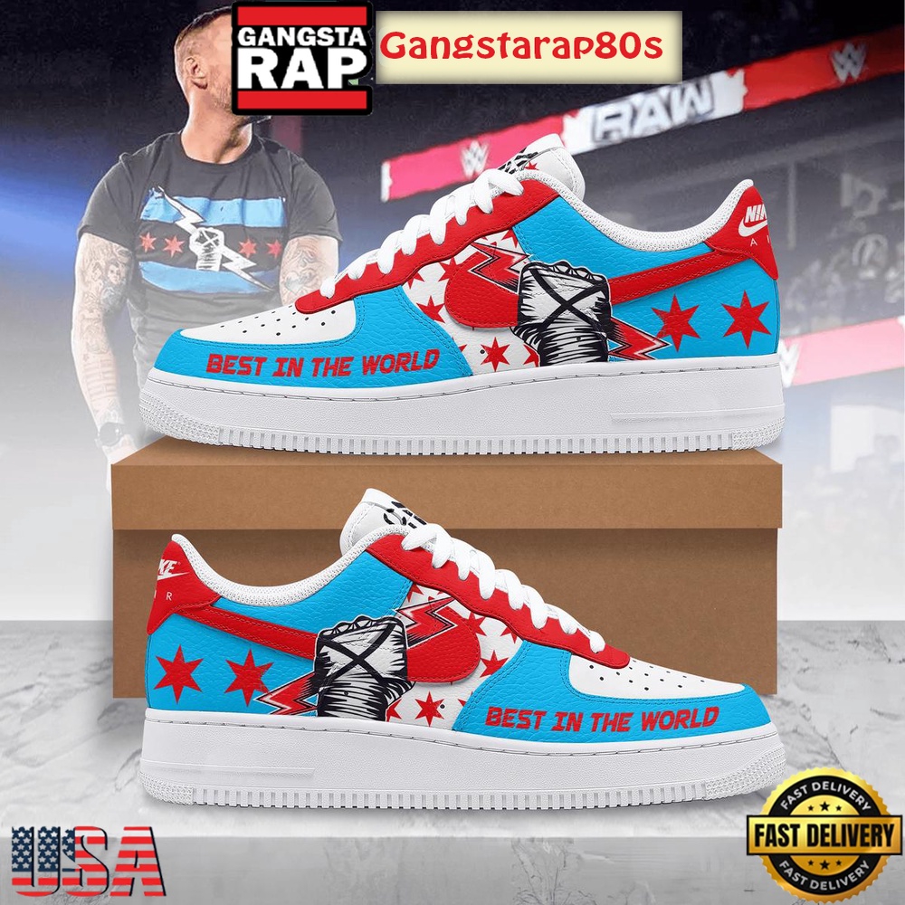 CM Punk Best In The World Special Edition Air Force 1 Shoes Running Sneakers CM Punk Best In The World Special Edition Air Force 1 Shoes Running Sneakers