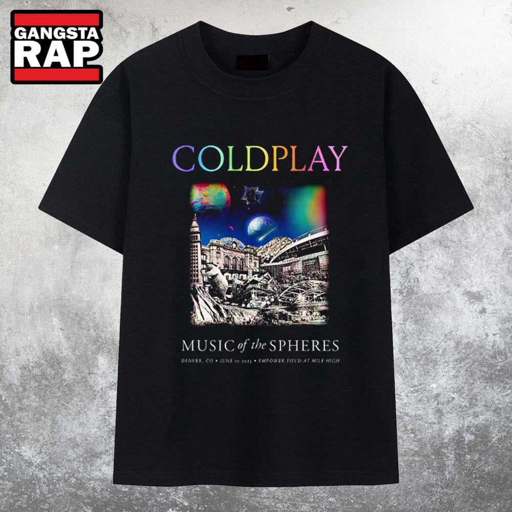 Coldplay Music Of The Sphere World Tour Denver On Jun 10 2025 T Shirt Coldplay Music Of The Sphere World Tour Denver On Jun 10 2025 T Shirt