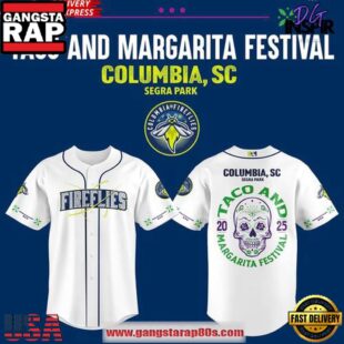 Columbia Fireflies Taco and Margarita Festival Special Baseball Jersey Shirt