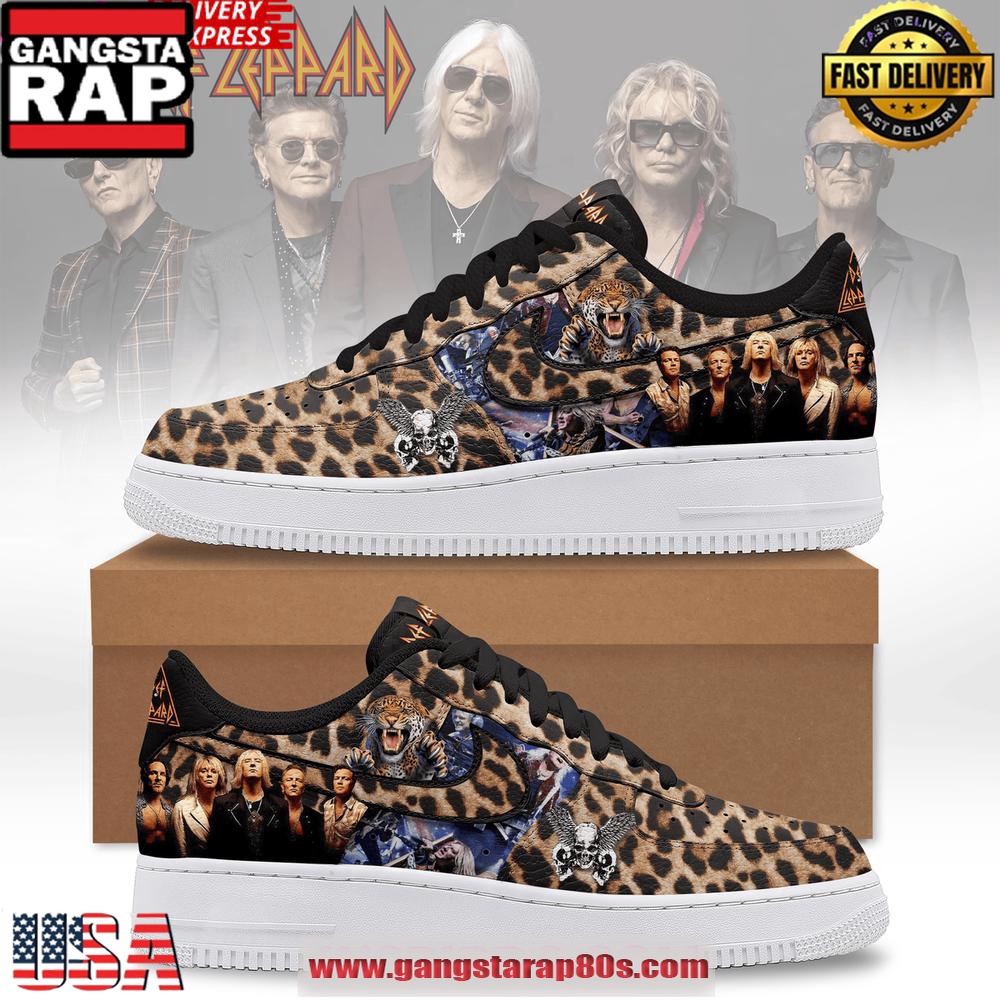 Def Leppard Rock Legend Leopard Limited Edition Air Force 1 Sneakers Shoes Def Leppard Rock Legend Leopard Limited Edition Air Force 1 Sneakers Shoes