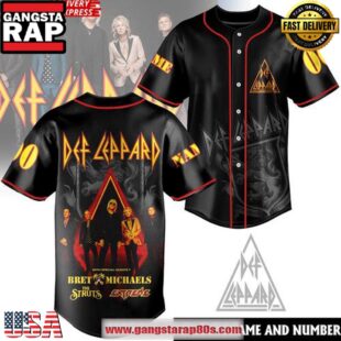 Def Leppard x Bret Michaels 2025 Tour Custom Baseball Jersey Shirt