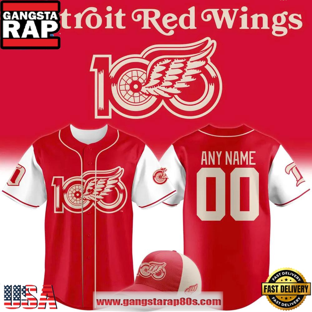 Detroit Red Wings 100 Years Of Hockeytown Special Edition Custom Baseball Jersey Shirt Detroit Red Wings 100 Years Of Hockeytown Special Edition Custom Baseball Jersey Shirt