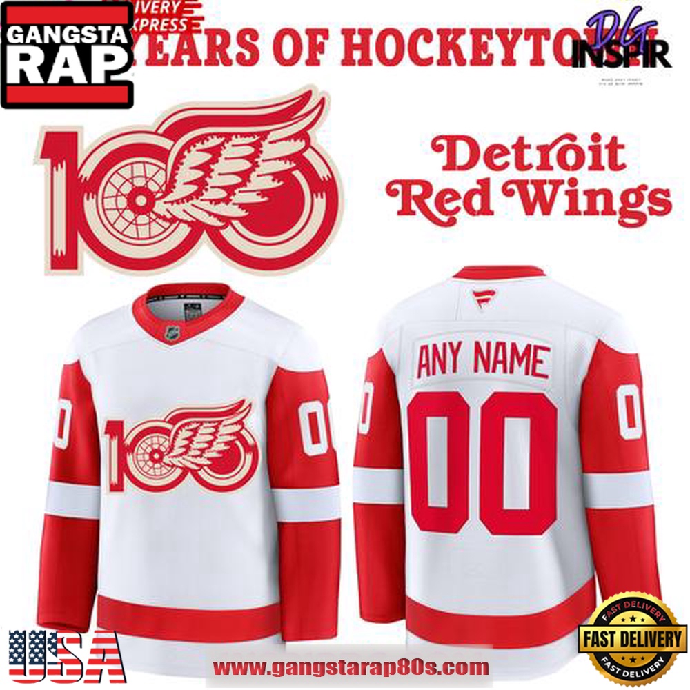 Detroit Red Wings 100 Years Of HOCKEYTOWN White Custom Hockey Jersey Detroit Red Wings 100 Years Of HOCKEYTOWN White Custom Hockey Jersey