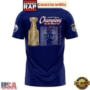 Edmonton Oilers Stanley Cup 2025 Champions Blue All Over Print T-Shirt Hoodie