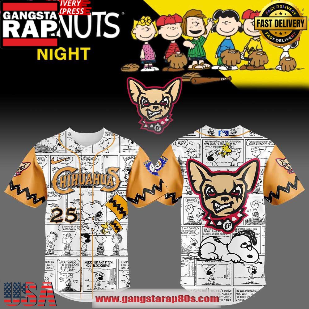 El Paso Chihuahuas 75th Anniversary of Peanuts Special Baseball Jersey Shirt El Paso Chihuahuas 75th Anniversary of Peanuts Special Baseball Jersey Shirt