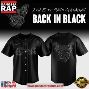 El Paso Chihuahuas Back In Black Limited Edition Baseball Jersey Shirt