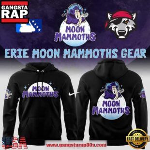 Erie Moon Mammoths Special Edition Black All Over Print Hoodie