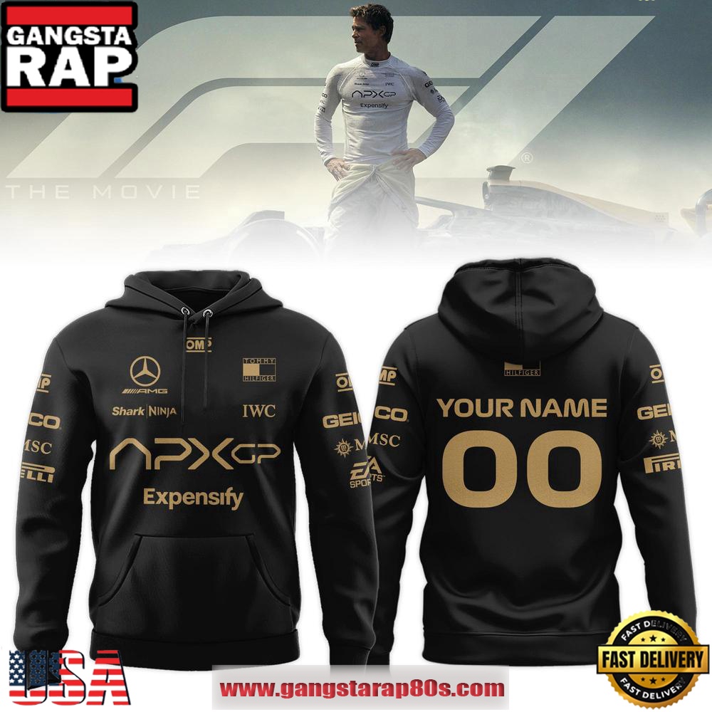 F1 The Movie 2025 APXGP Brad Pitt Black All Over Print Hoodie F1 The Movie 2025 APXGP Brad Pitt Black All Over Print Hoodie