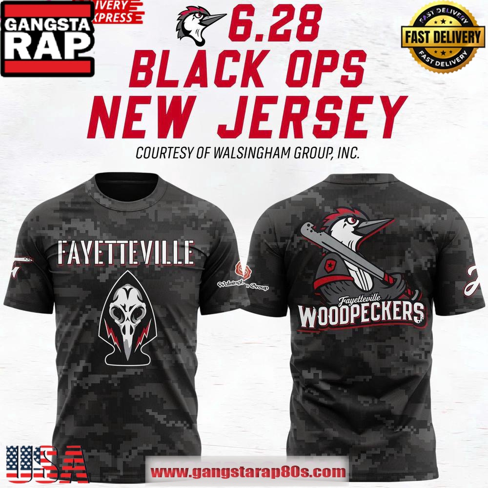 Fayetteville Woodpeckers Black Ops Night 2025 Unisex T-Shirt Fayetteville Woodpeckers Black Ops Night 2025 Unisex T-Shirt