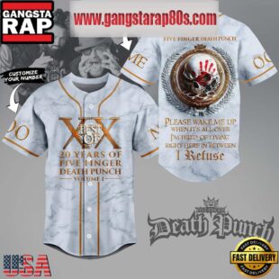 Five Finger Death Punch 20 Years Custom Baseball Jersey Shirt