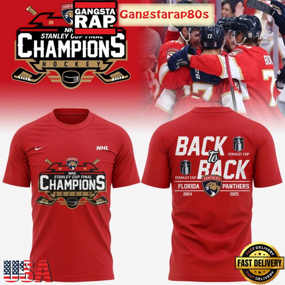 Florida Panthers 2025 Stanley Cup Champions Back To Back Special T-Shirt Florida Panthers 2025 Stanley Cup Champions Back To Back Special T-Shirt