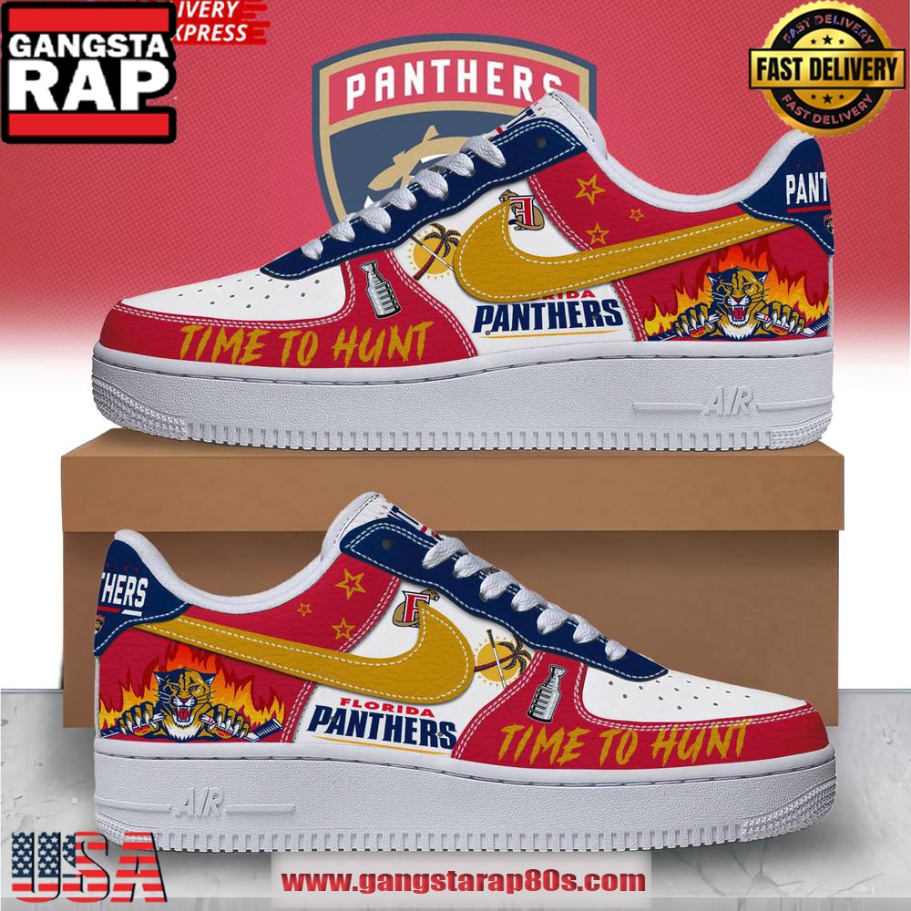 Florida Panthers Time To Hunt Special Edition Air Force 1 Running Sneakers Shoes Florida Panthers Time To Hunt Special Edition Air Force 1 Running Sneakers Shoes