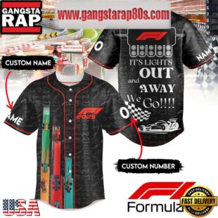 Formula 1 2025 It’s Lights Out And Away We Go Custom Baseball Jersey Shirt