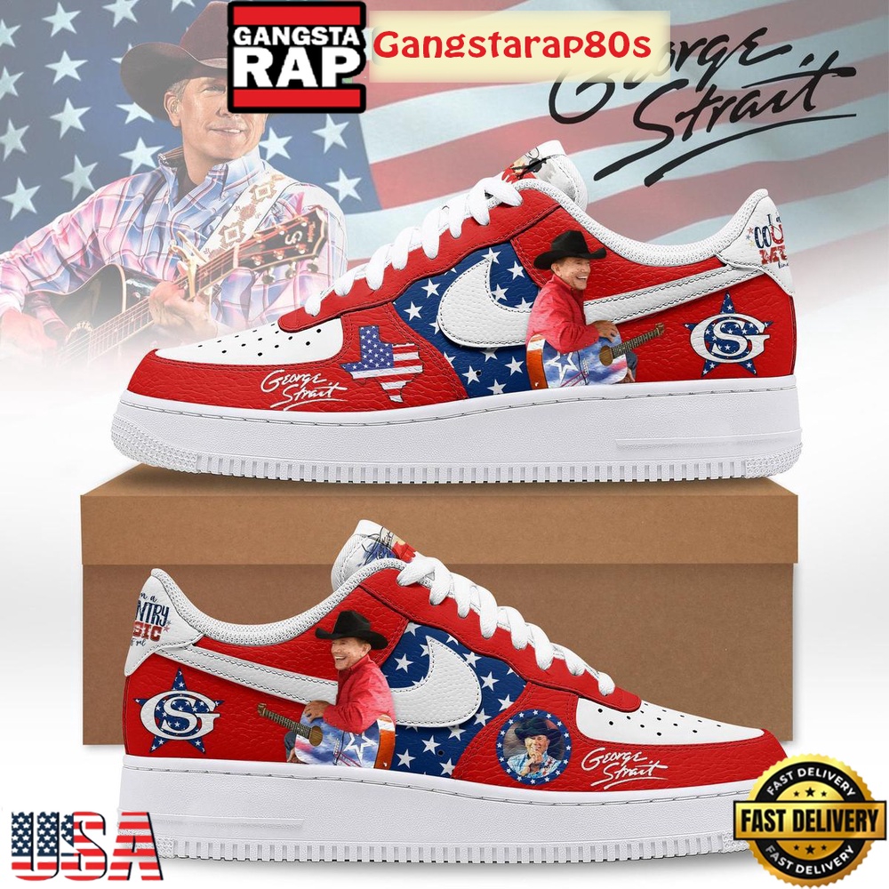 George Strait I Am A Country Music Kind Of Gal Special Edition Air Force 1 Shoes Running Sneakers George Strait I Am A Country Music Kind Of Gal Special Edition Air Force 1 Shoes Running Sneakers