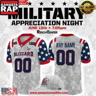 Green Bay Blizzard Military Night 2025 Special Custom Name Number Football Jersey