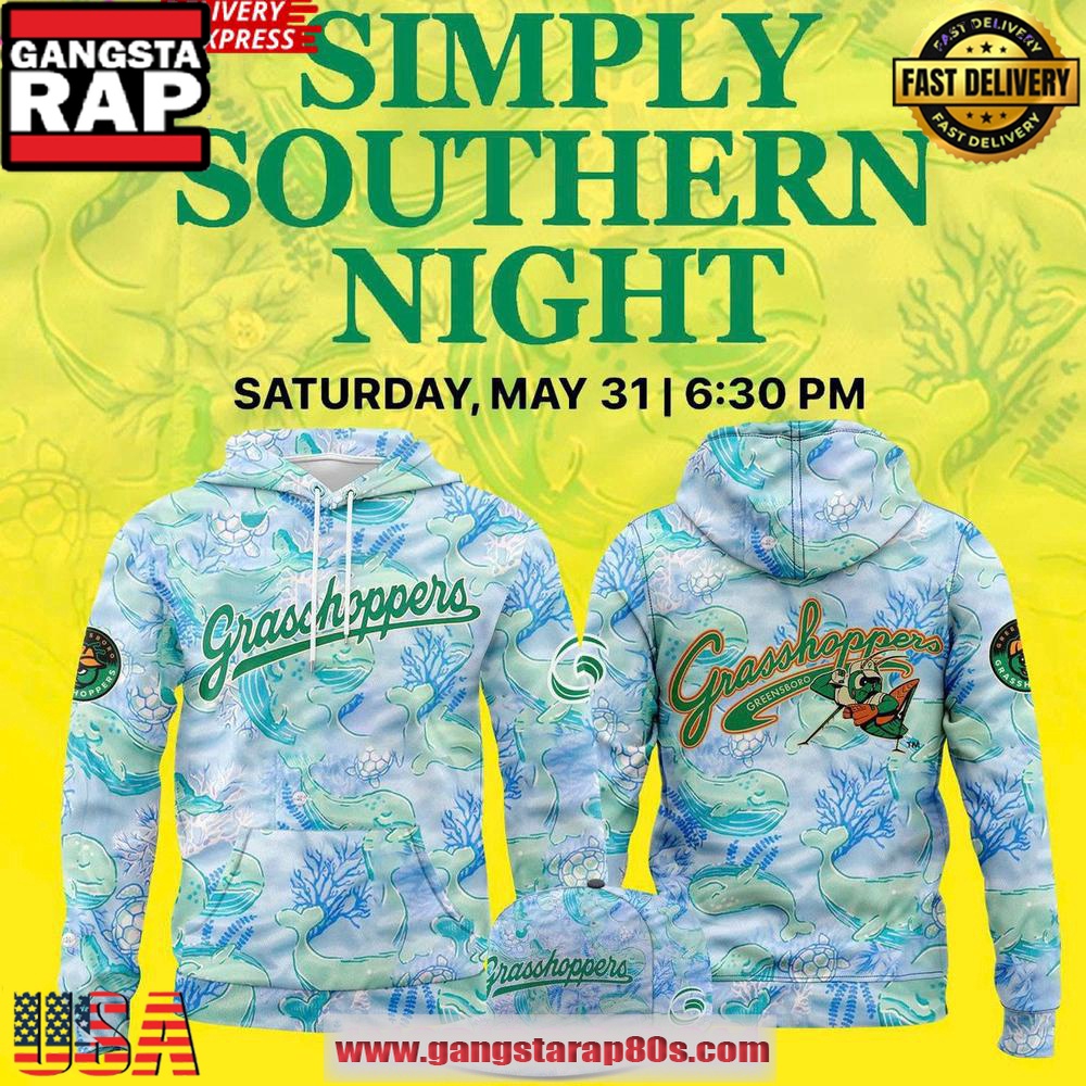 Greensboro Grasshoppers x 2025 Simply Southern Night Official All Over Print Hoodie Greensboro Grasshoppers x 2025 Simply Southern Night Official All Over Print Hoodie
