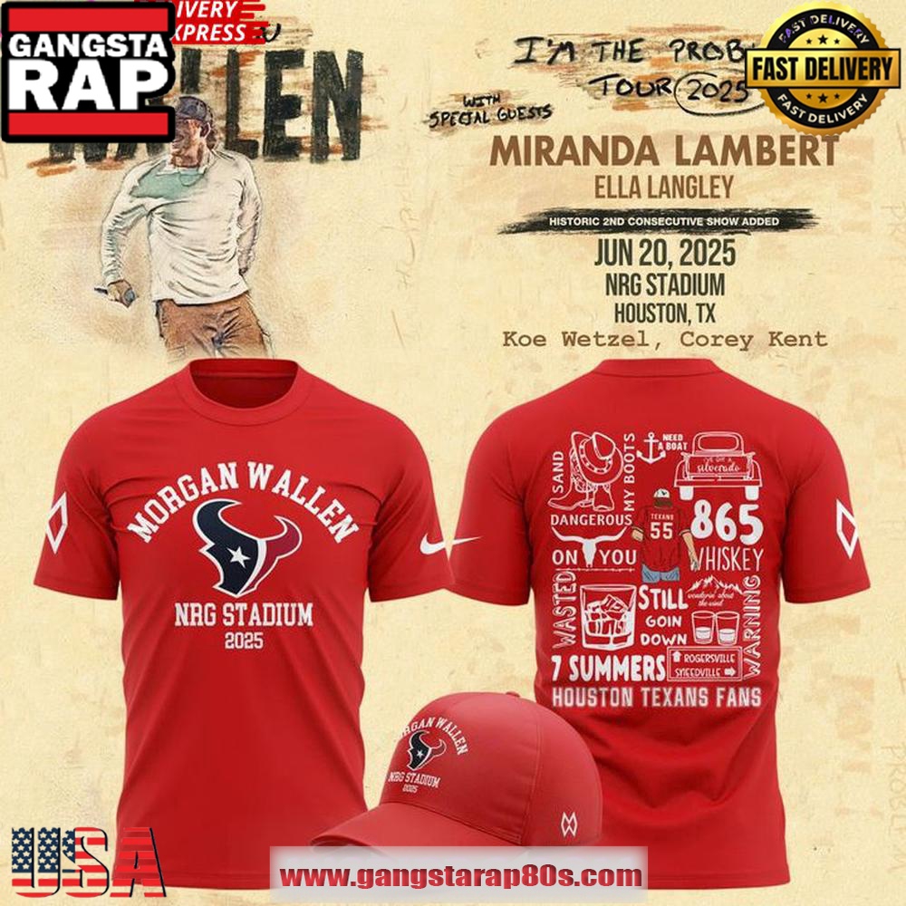 Houston Texans x Morgan Wallen Tour 2025 T-Shirt Houston Texans x Morgan Wallen Tour 2025 T-Shirt