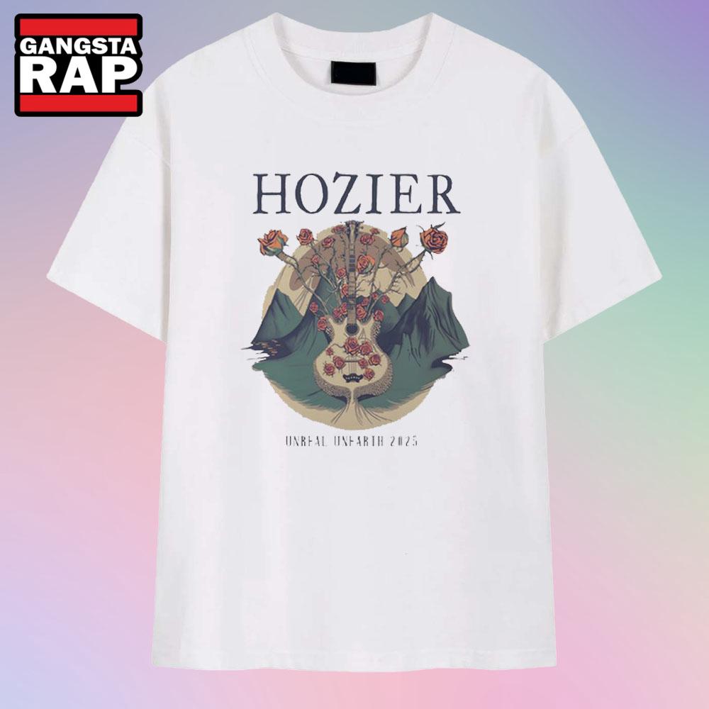 Hozier Unreal Unearth 2025 Guitar Tour T Shirt Hozier Unreal Unearth 2025 Guitar Tour T Shirt