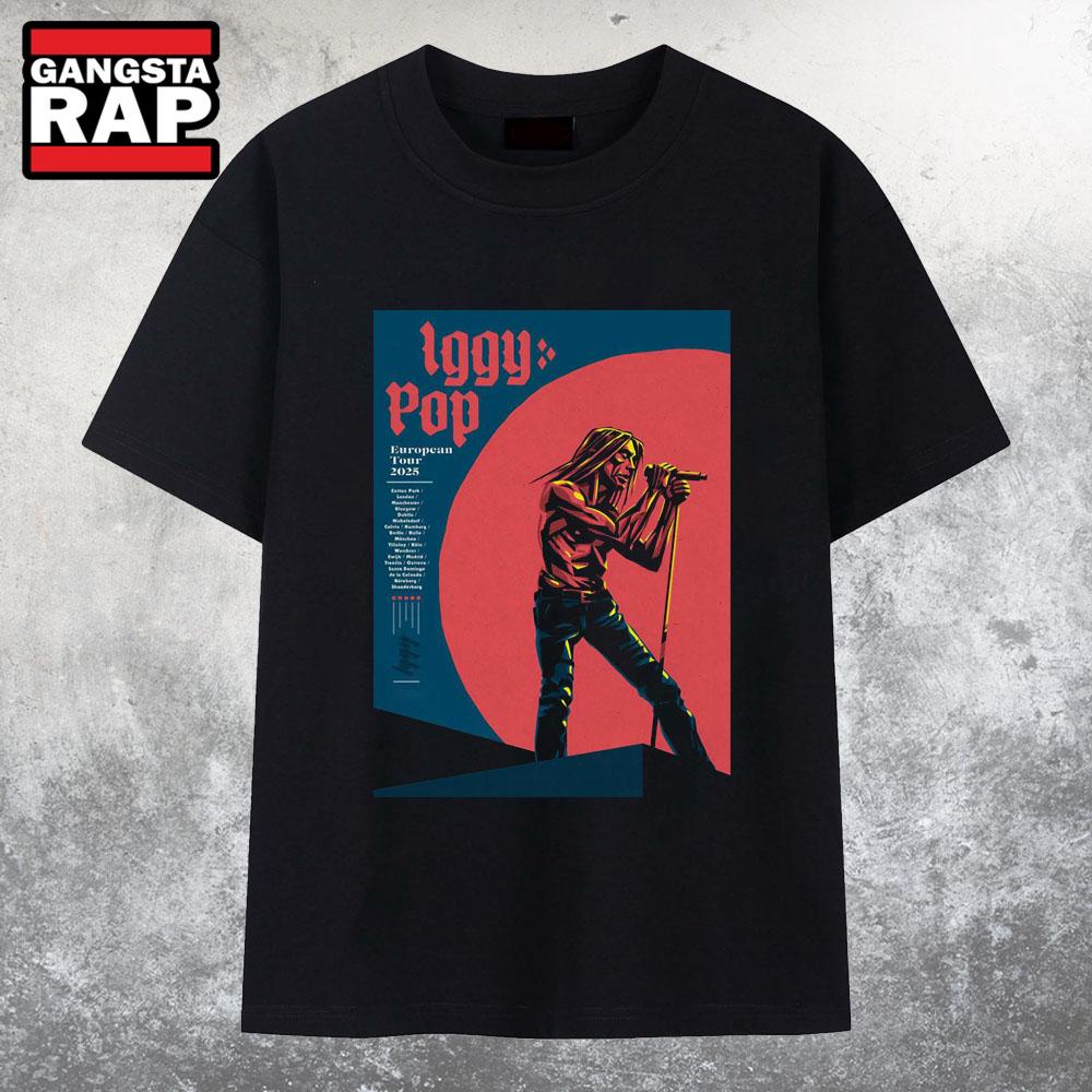 Iggy Pop European Tour 2025 T Shirt Iggy Pop European Tour 2025 T Shirt