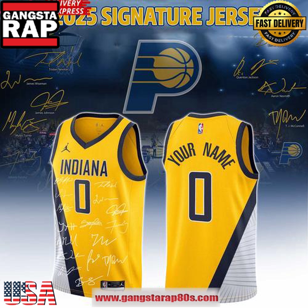 Indiana Pacers 2025 Signature Edition Custom Basketball Jersey Indiana Pacers 2025 Signature Edition Custom Basketball Jersey