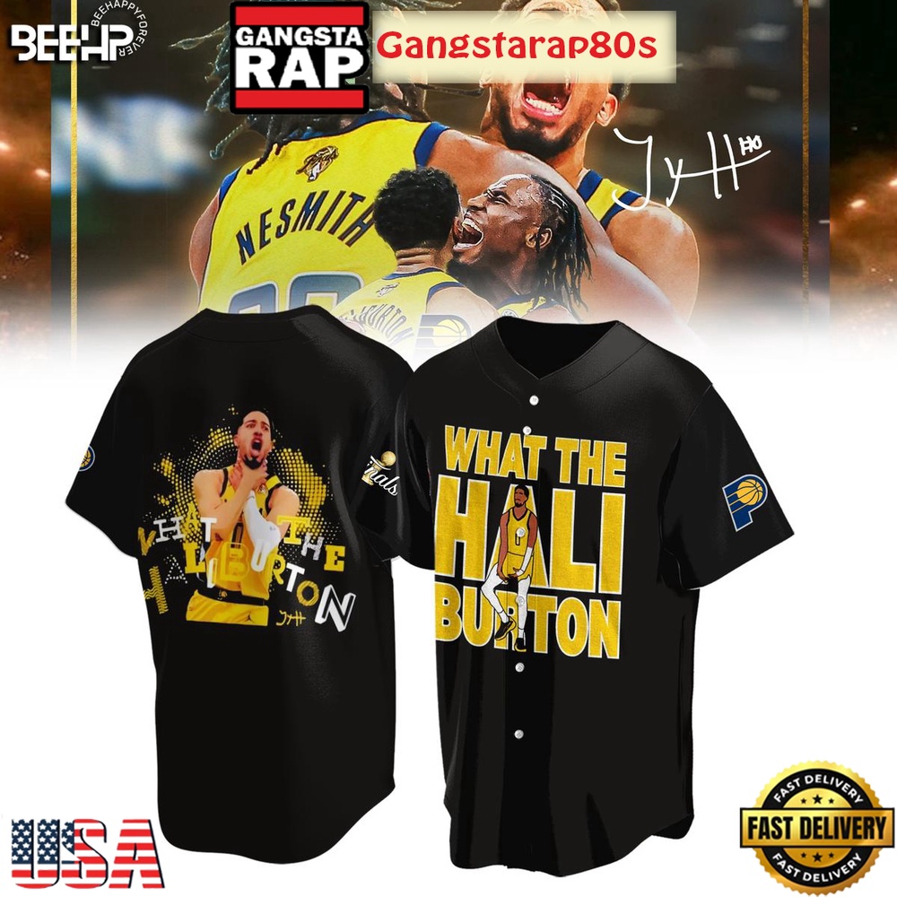 Indiana Pacers What The Hali Burton NBA Finals 2025 Baseball Jersey Shirt Indiana Pacers What The Hali Burton NBA Finals 2025 Baseball Jersey Shirt