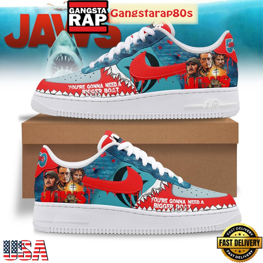 Jaws You're Gonna Need A Bigget Boat Special Edition Air Force 1 Shoes Running Sneakers Jaws You're Gonna Need A Bigget Boat Special Edition Air Force 1 Shoes Running Sneakers