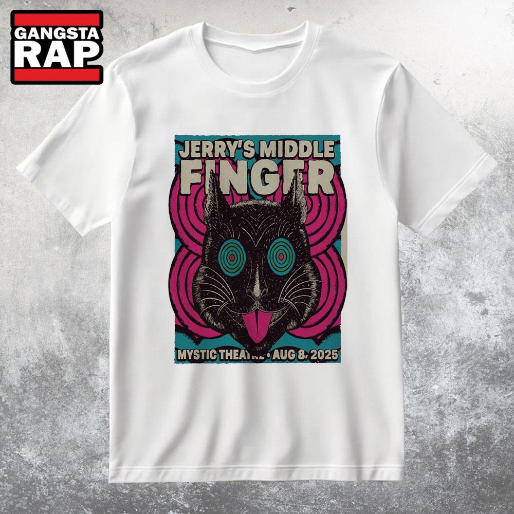 Jerry's Middle Finger In Petaluma CA On Aug 8 2025 Tour T Shirt Jerry's Middle Finger In Petaluma CA On Aug 8 2025 Tour T Shirt