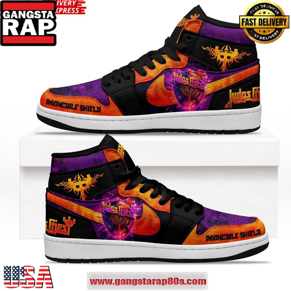 Judas Priest “Invincible Shield” Limited Air Jordan 1 Sneakers Shoes Judas Priest “Invincible Shield” Limited Air Jordan 1 Sneakers Shoes