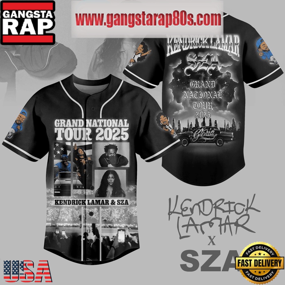 Kendrick Lamar And Sza Grand National Tour 2025 Special Baseball Jersey Shirt Kendrick Lamar And Sza Grand National Tour 2025 Special Baseball Jersey Shirt