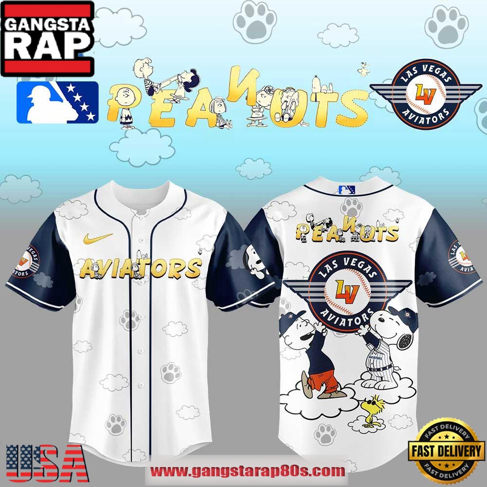 Las Vegas Aviators x Peanuts Limited Edition Baseball Jersey Shirt Las Vegas Aviators x Peanuts Limited Edition Baseball Jersey Shirt