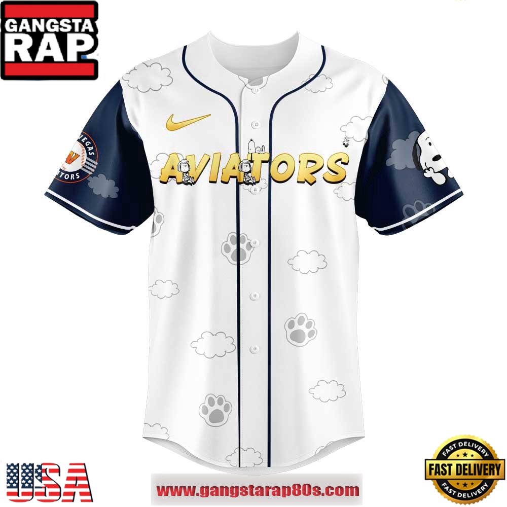 Las Vegas Aviators x Peanuts Limited Edition Baseball Jersey Shirt Las Vegas Aviators x Peanuts Limited Edition Baseball Jersey Shirt