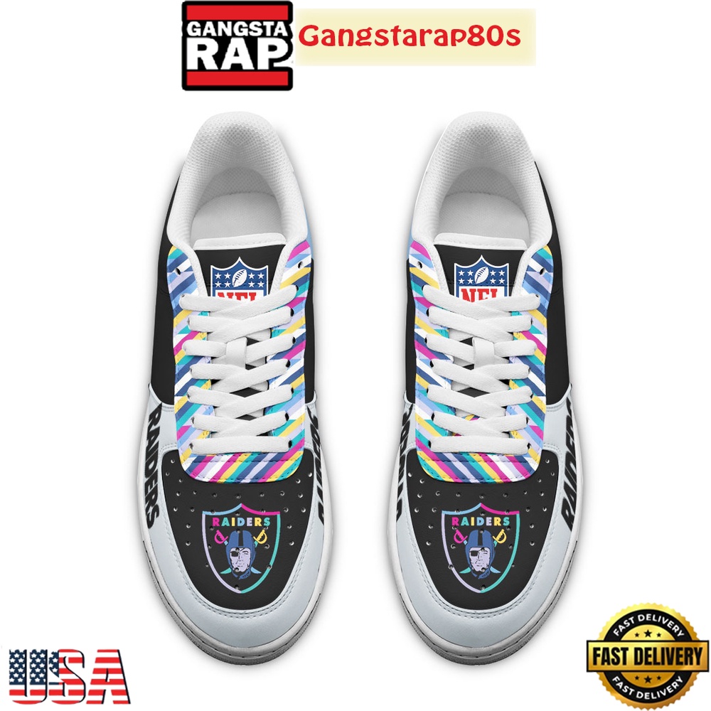Las Vegas Raiders Crucial Catch Cancer Air Force 1 Sneakers Shoes Las Vegas Raiders Crucial Catch Cancer Air Force 1 Sneakers Shoes