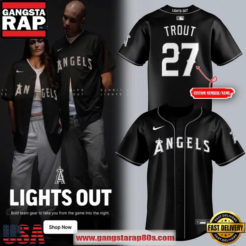 Los Angeles Angels Black Lights Out Limited Edition Baseball Jersey Shirt Los Angeles Angels Black Lights Out Limited Edition Baseball Jersey Shirt