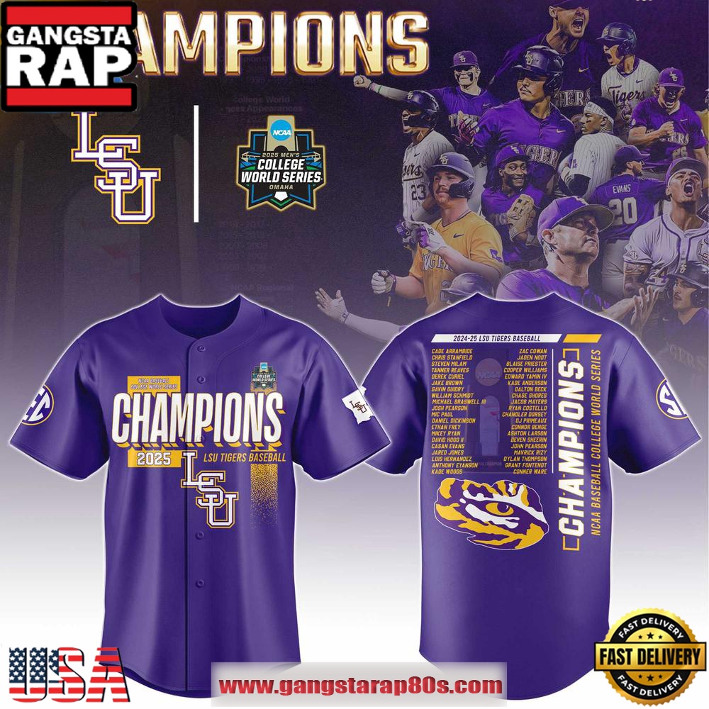LSU Baseball 2025 College World Series Champions Limited Edition Baseball Jersey Shirt LSU Baseball 2025 College World Series Champions Limited Edition Baseball Jersey Shirt