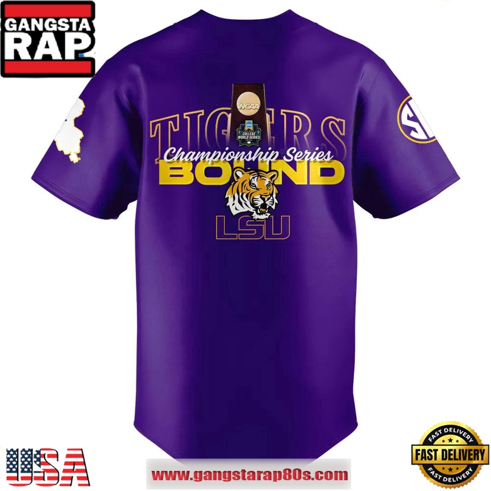 LSU Tigers 2025 Men's CWS Omaha Limited Edition Baseball Jersey Shirt LSU Tigers 2025 Men's CWS Omaha Limited Edition Baseball Jersey Shirt