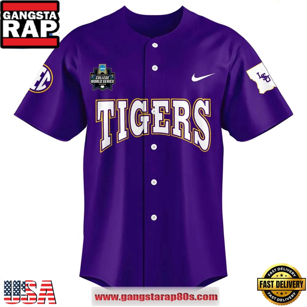 LSU Tigers 2025 Men's CWS Omaha Limited Edition Baseball Jersey Shirt LSU Tigers 2025 Men's CWS Omaha Limited Edition Baseball Jersey Shirt