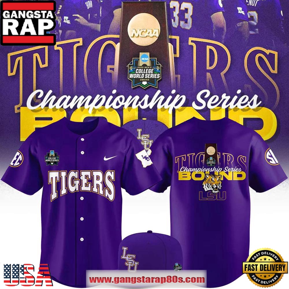 LSU Tigers 2025 Men's CWS Omaha Limited Edition Baseball Jersey Shirt LSU Tigers 2025 Men's CWS Omaha Limited Edition Baseball Jersey Shirt